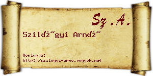 Szilágyi Arnó névjegykártya
