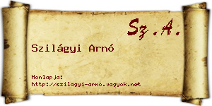 Szilágyi Arnó névjegykártya